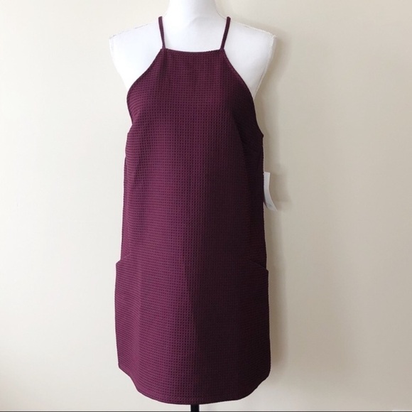 TOBI Colette Waffle Knit Pocket Halter Shift Dress - Picture 4 of 8